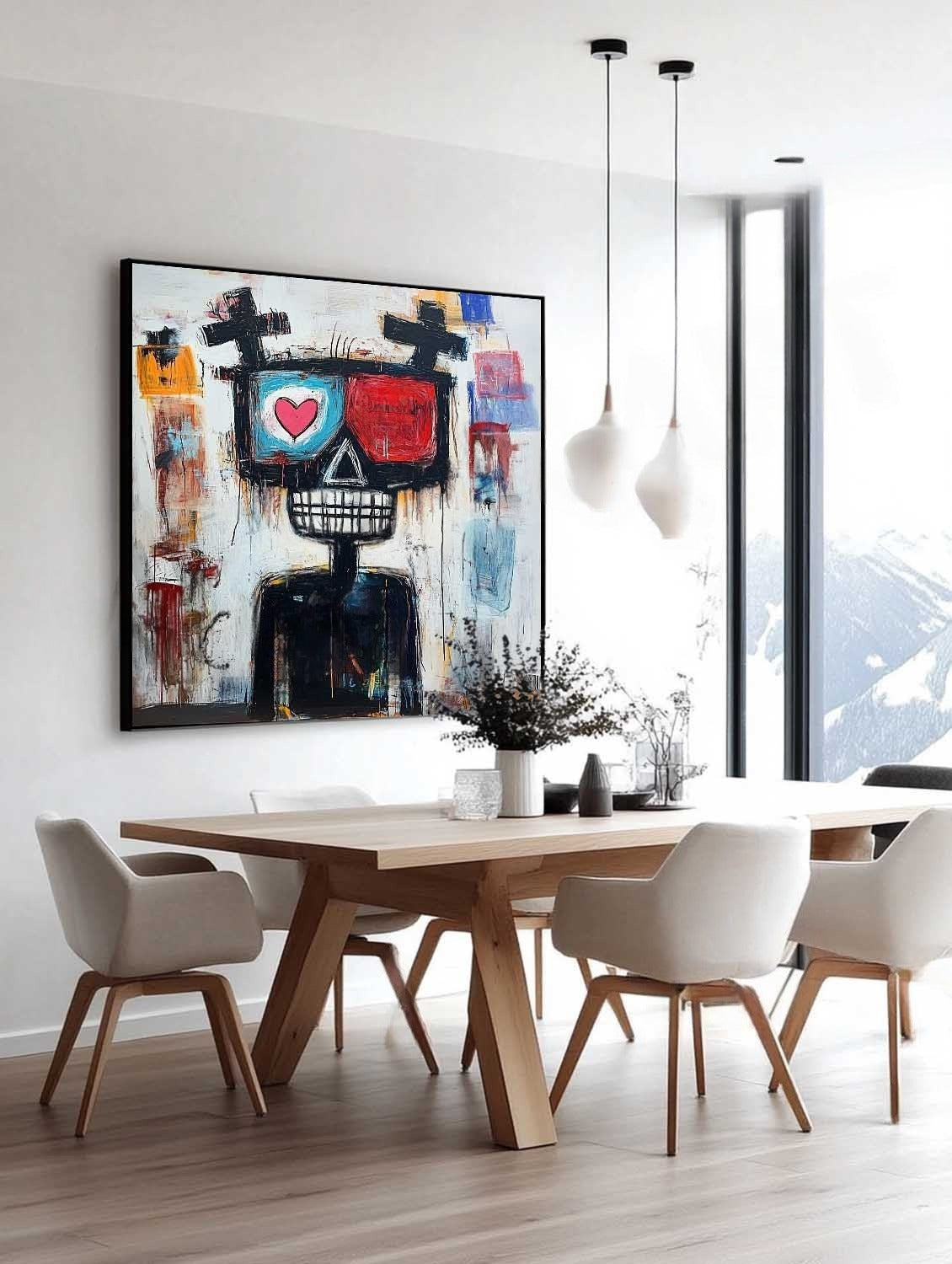 Wall Art Neo Expressionist Skeleton Heart - Neutralighting