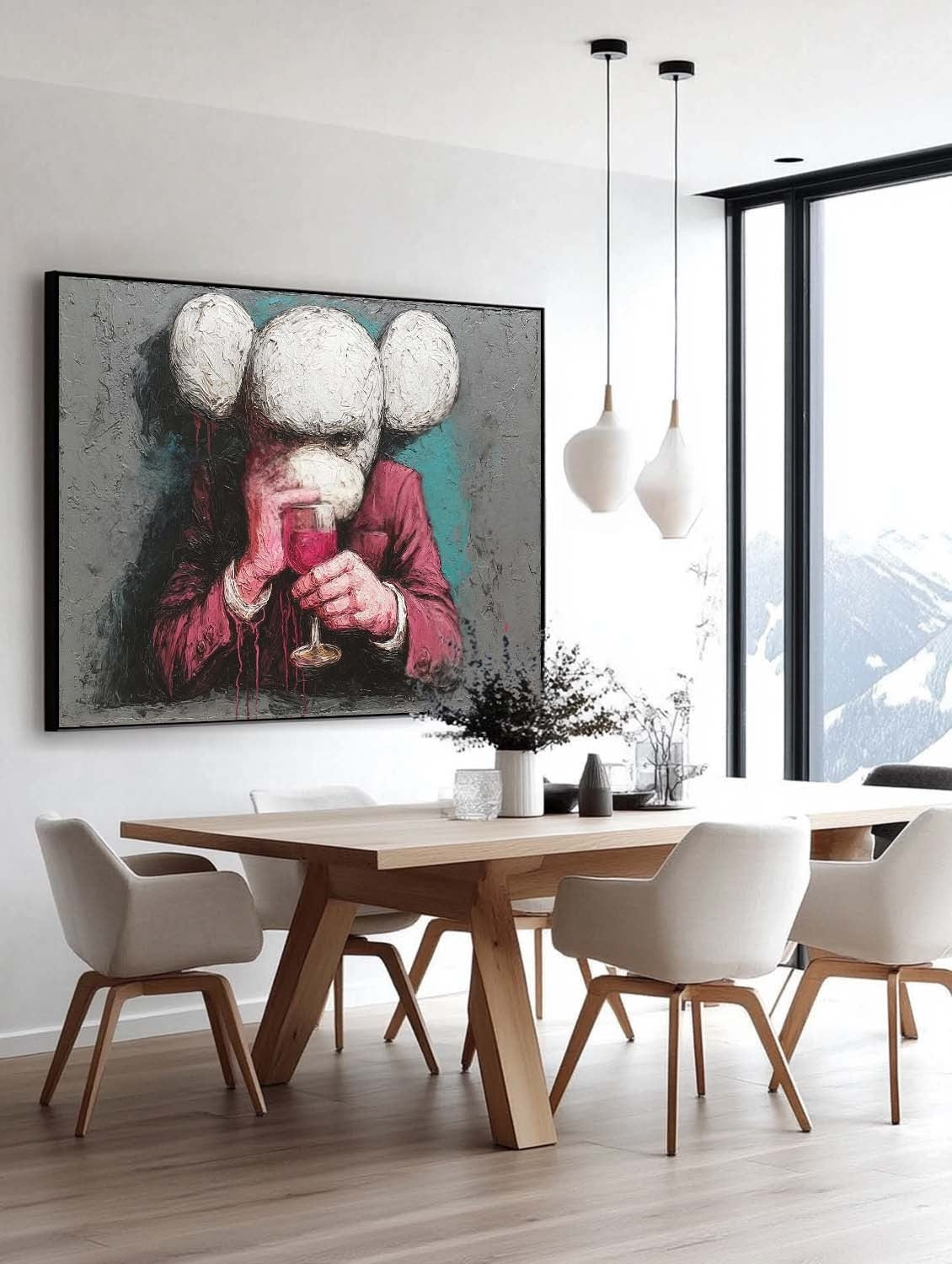 Wall Art Bold Textured Kaws Companion - Neutralighting