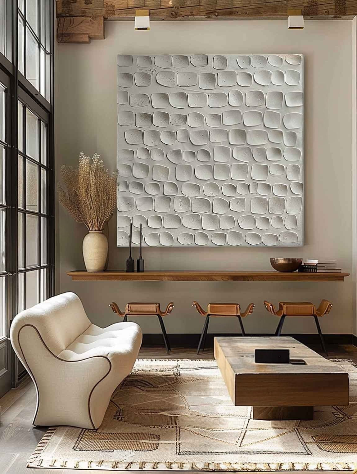 Wall Art Minimalist 3D Textured Neutral - Neutralighting