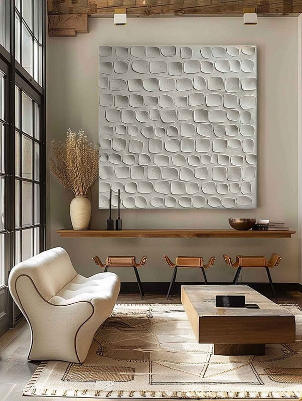 Wall Art Minimalist 3D Textured Neutral - Neutralighting