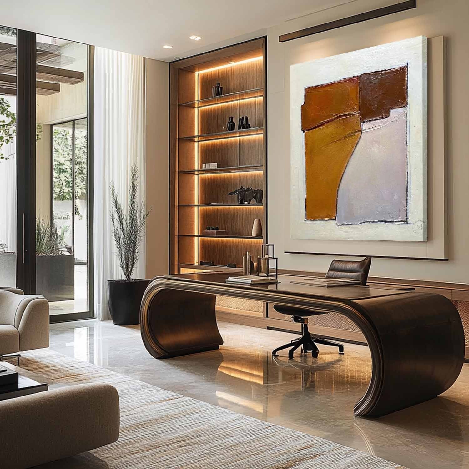 Wall Art Abstract Block Warm Tones - Neutralighting