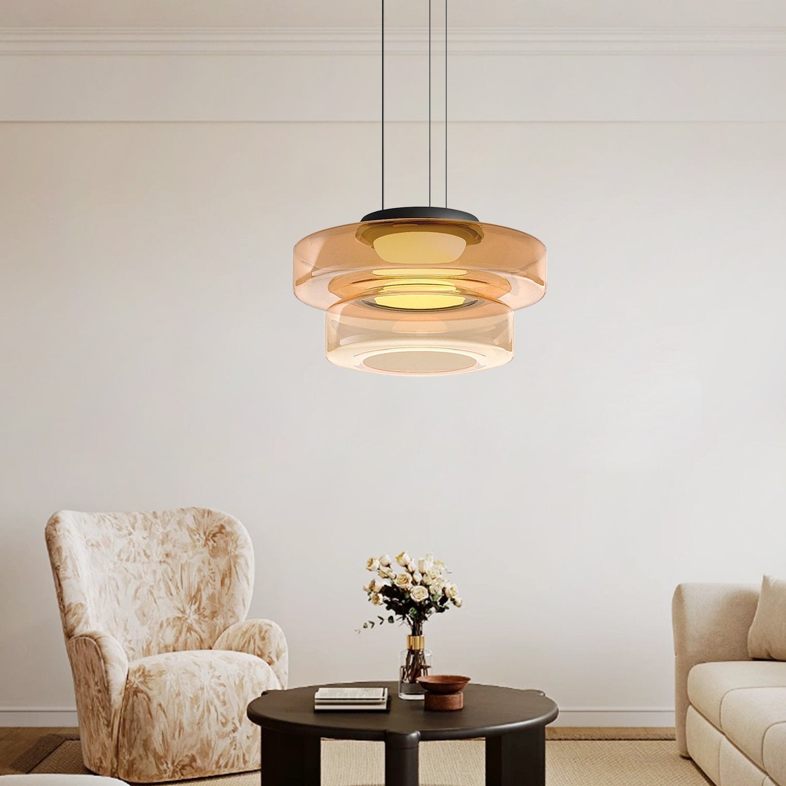Jojo Glass Pendant Light Multi-tiered Structure - Neutral Decor