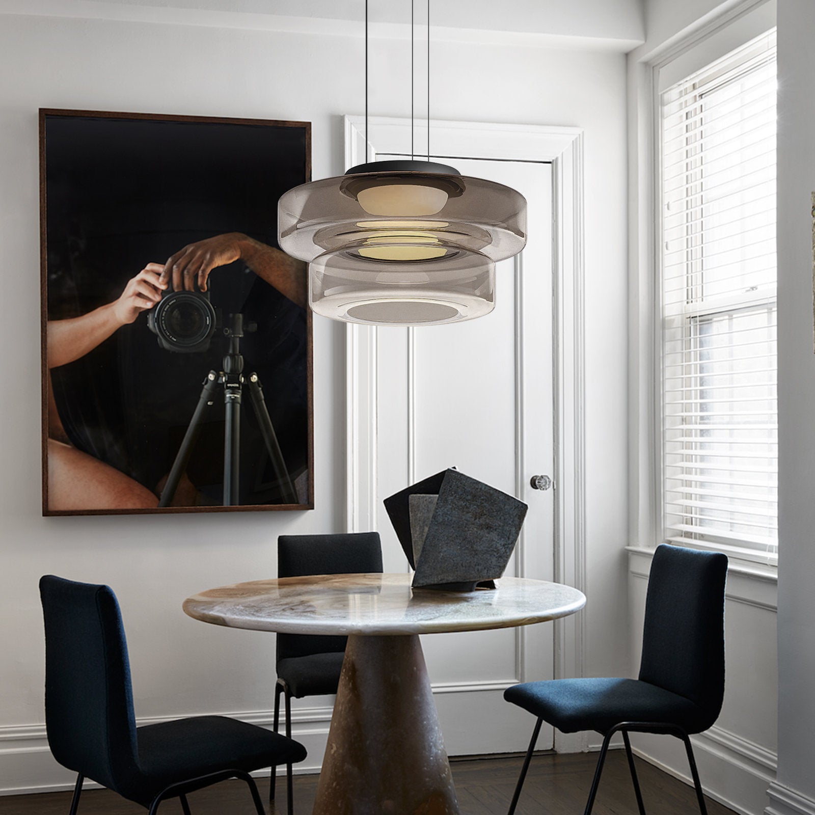 Jojo Glass Pendant Light Multi-tiered Structure - Neutral Decor