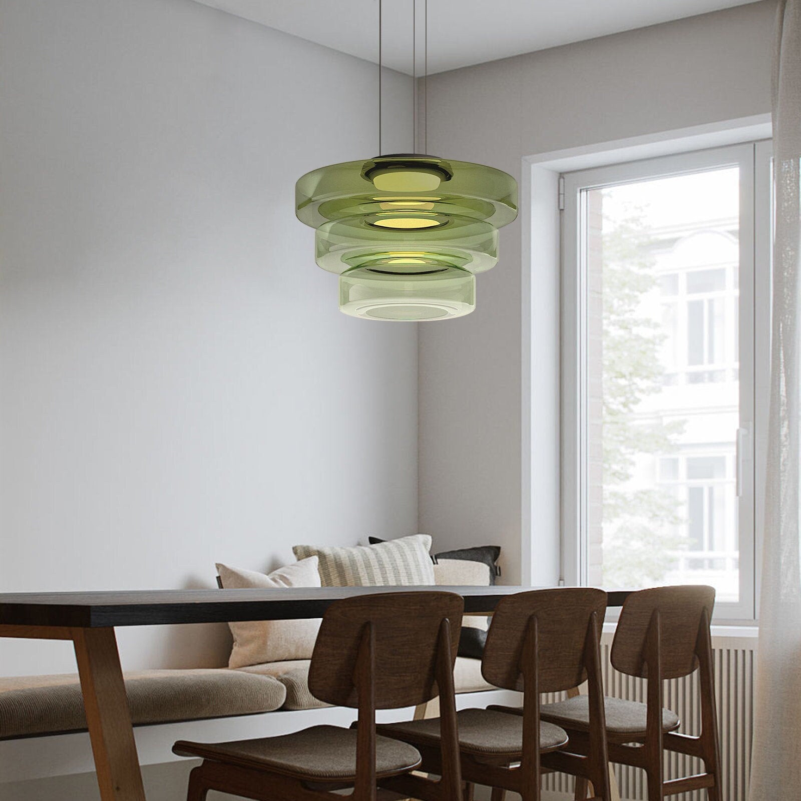 Jojo Glass Pendant Light Multi-tiered Structure - Neutral Decor