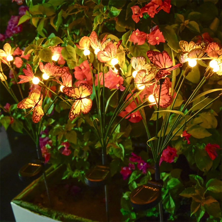 Fraces Six-Head Butterfly Solar Steel Outdoor Lights