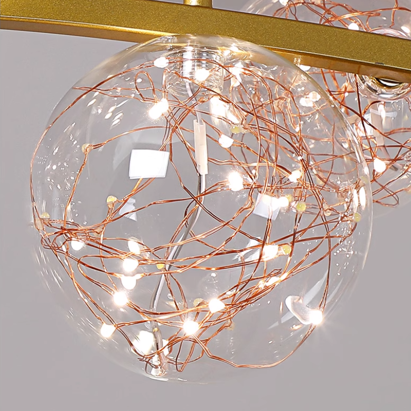 Valentina Art Deco Luminous Sphere Cluster Glass Pendant Light - Neutral Decor