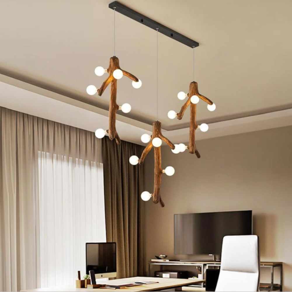 Epoch Nordic LED Chandelier Wood Living Dining Room Bedroom - Neutral Decor