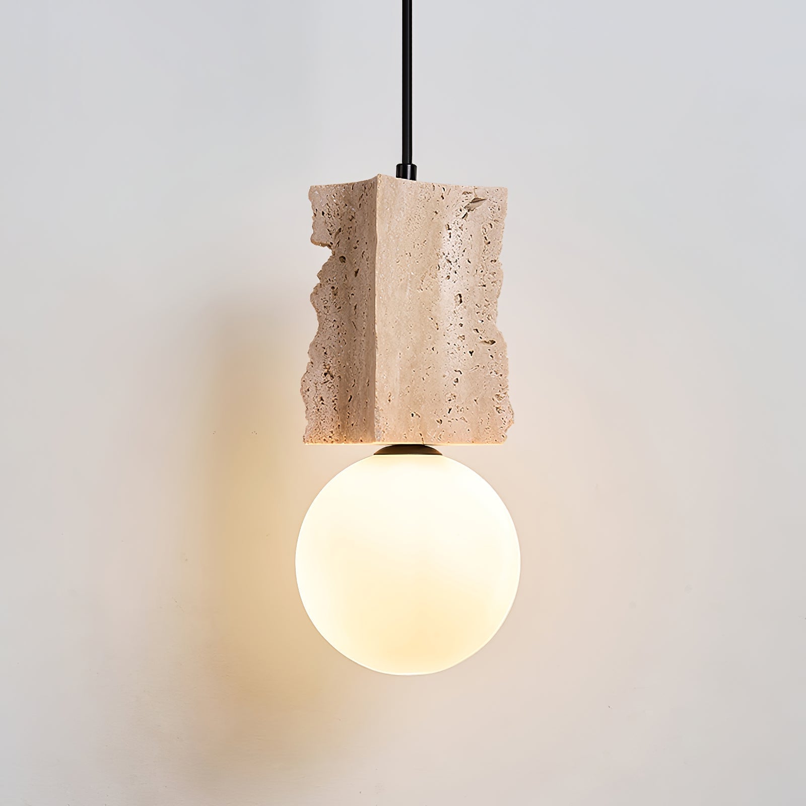 Travertine Raw Edge Pendant Light-Neutral Decor