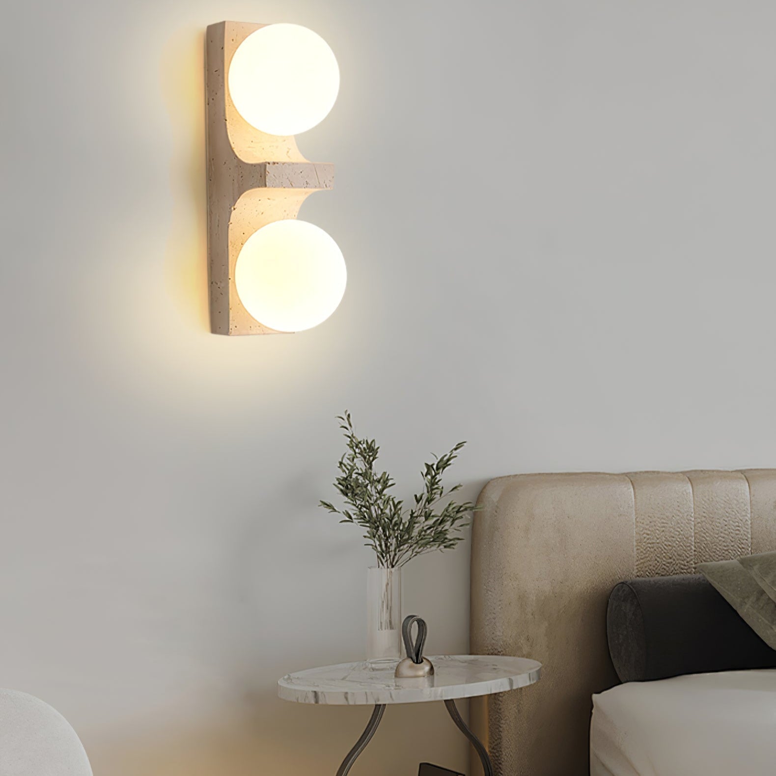 Umiren Travertine Wall Light-Neutral Decor