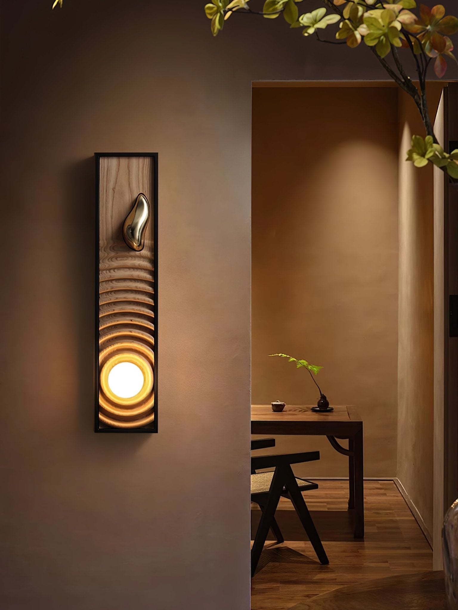 Caleb Vintage Wood Wall Lamp-Neutral Decor