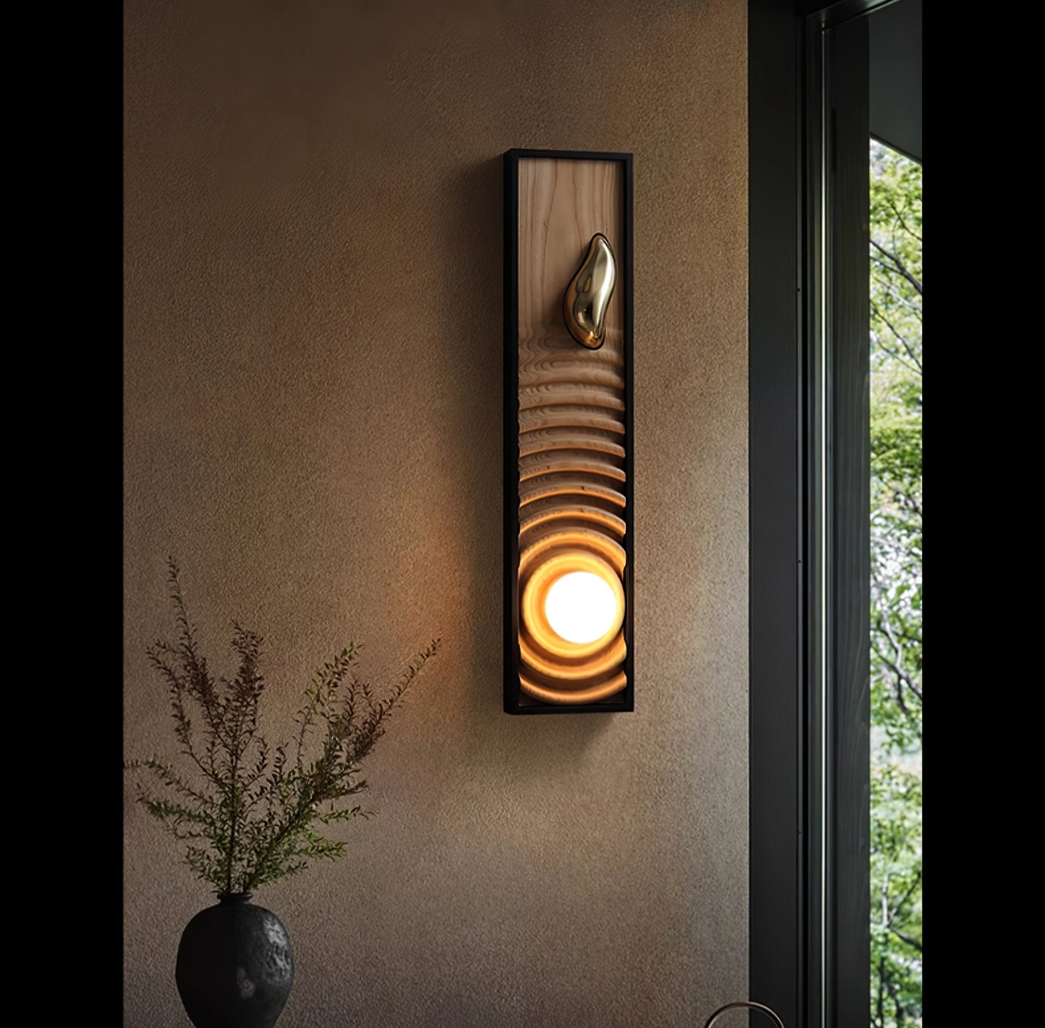 Caleb Vintage Wood Wall Lamp-Neutral Decor