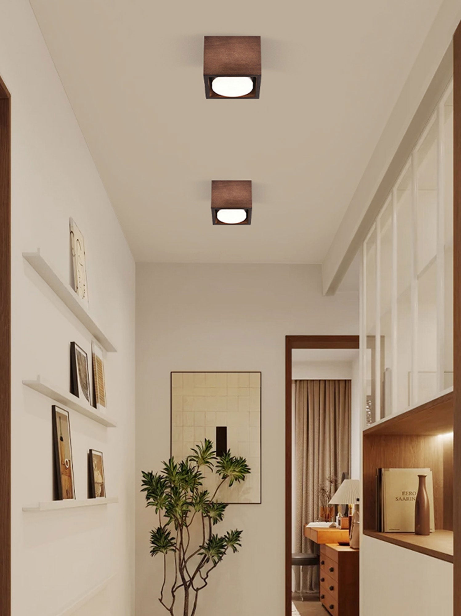 Eliza Minimalist Wood Ceiling Light-Neutral Decor