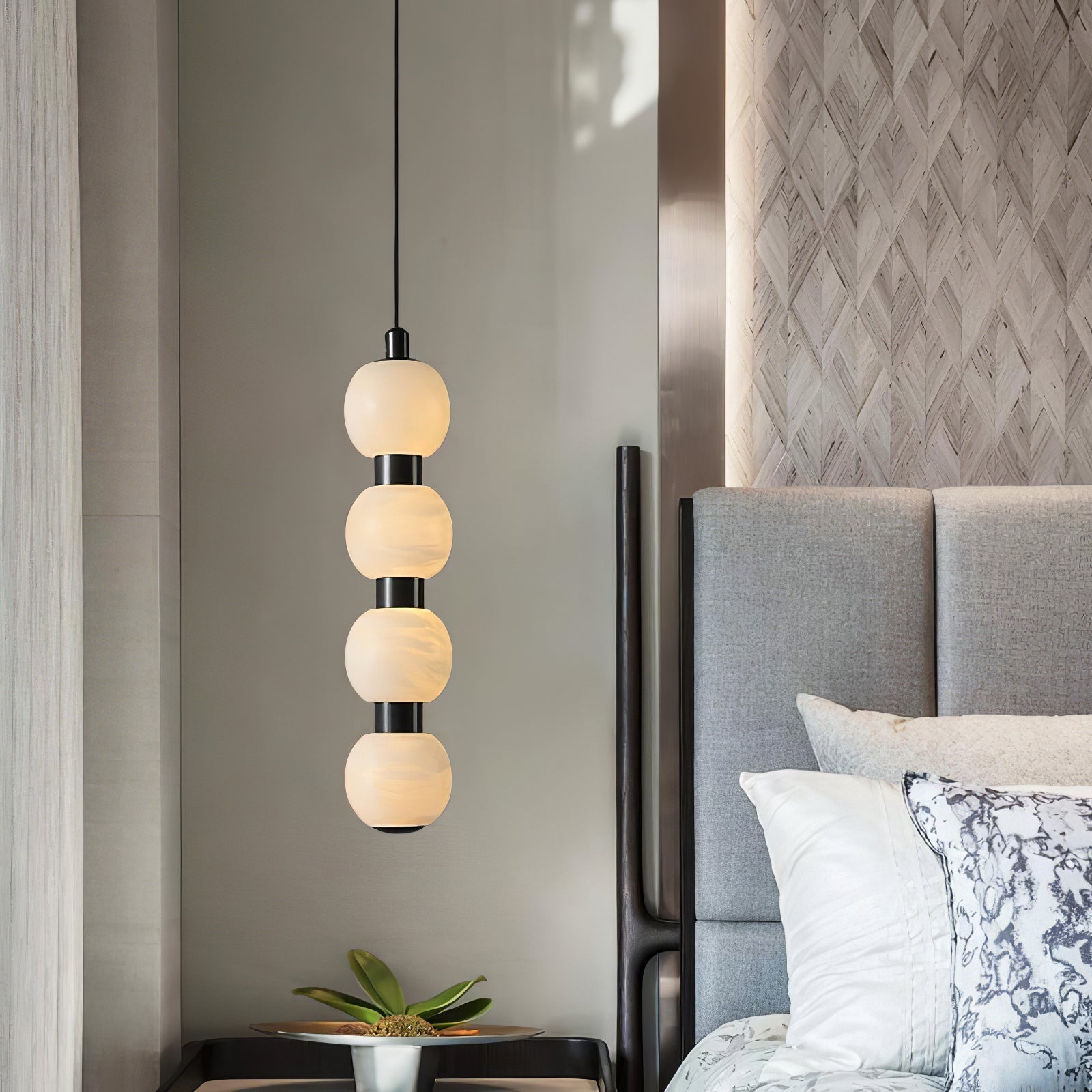 Lyra Modern Alabaster Pendant Light-Neutral Decor