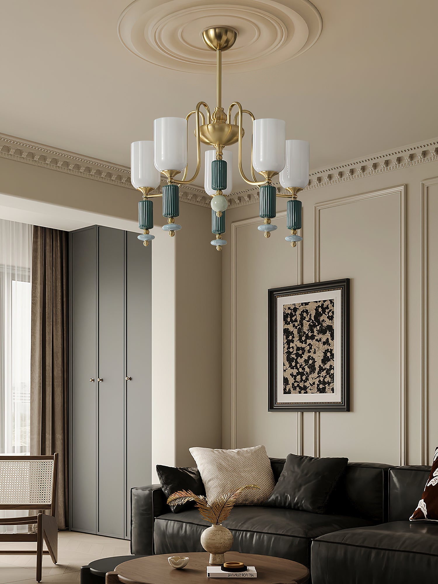 Xorn Ceramic Chandelier-Neutral Decor