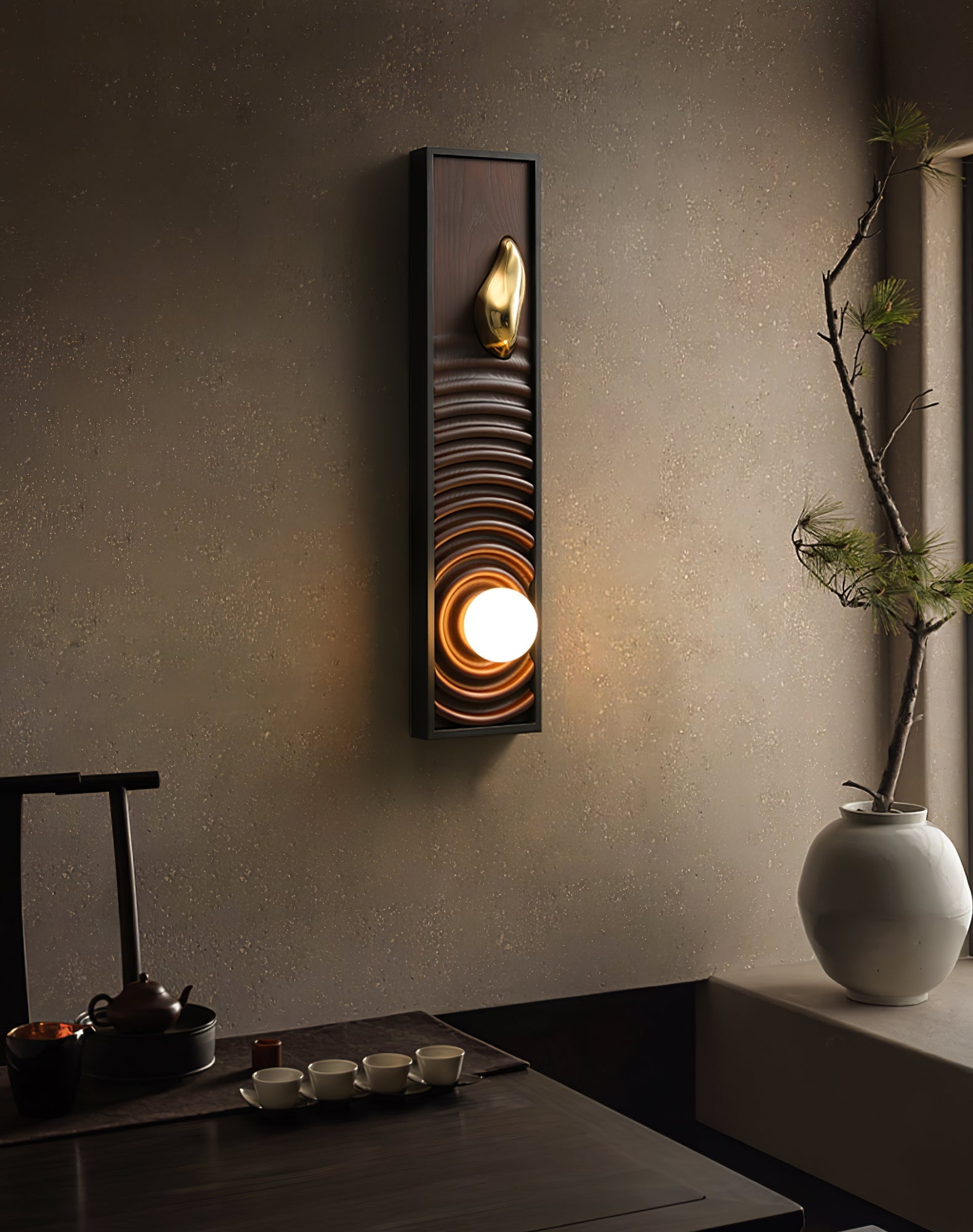 Caleb Vintage Wood Wall Lamp-Neutral Decor