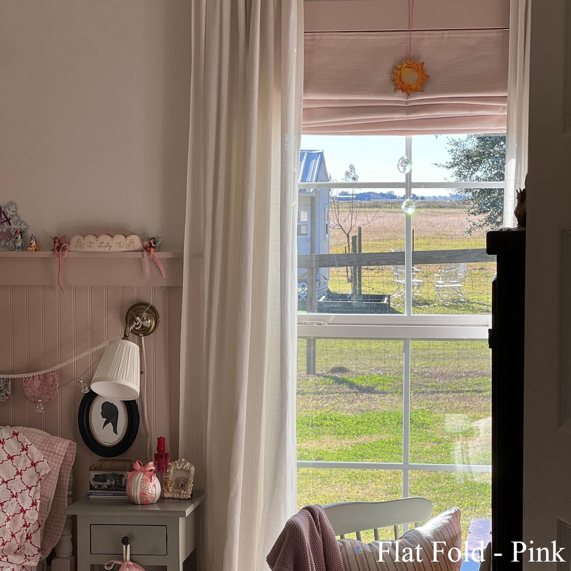 Jenna Linen Roman Shades & Blinds-Neutral Decor