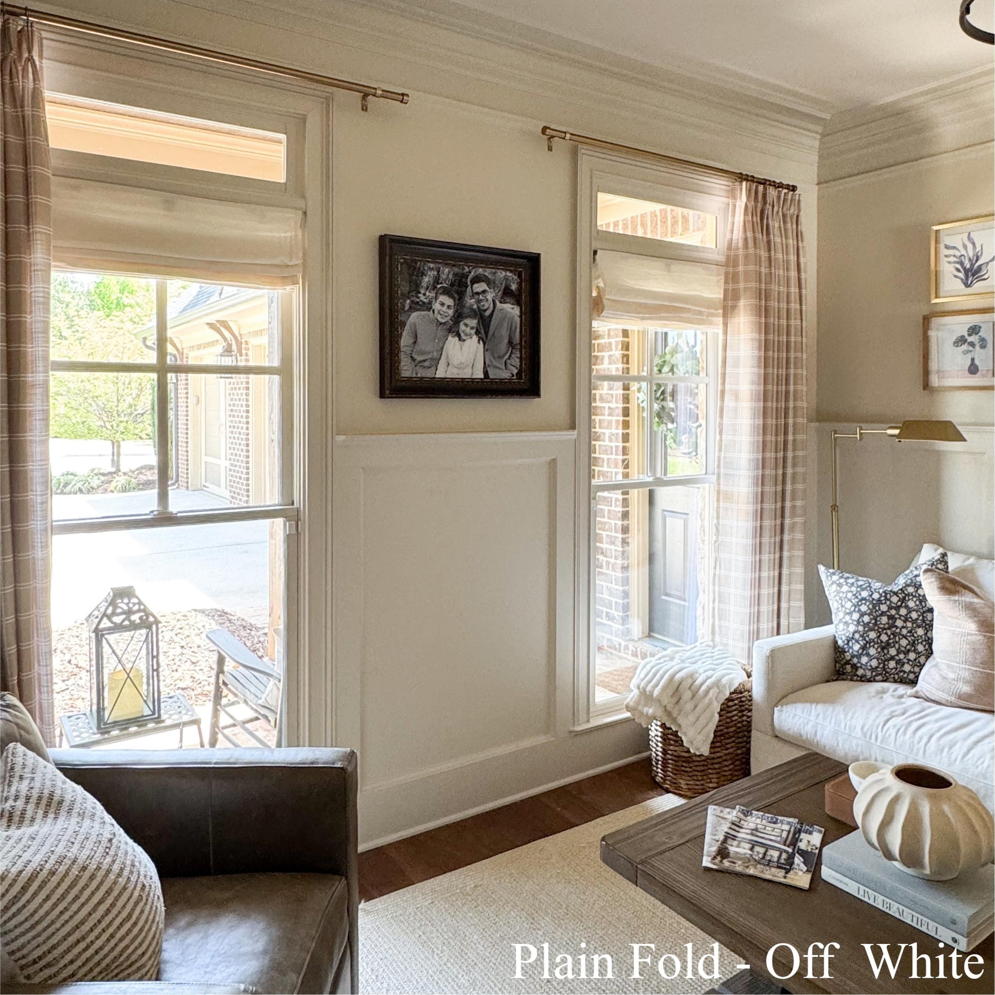Jenna Linen Roman Shades & Blinds-Neutral Decor