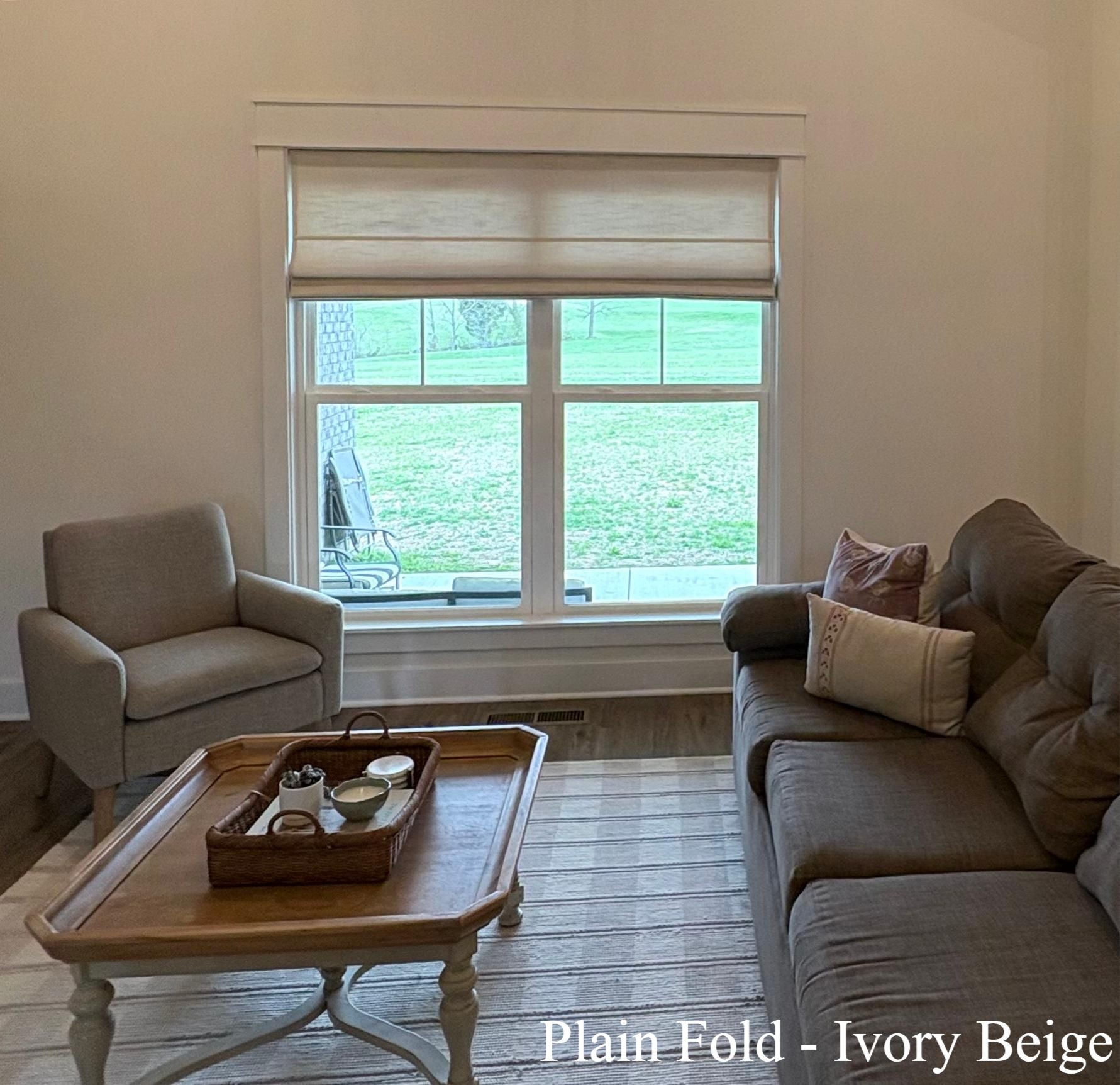 Jenna Linen Roman Shades & Blinds-Neutral Decor