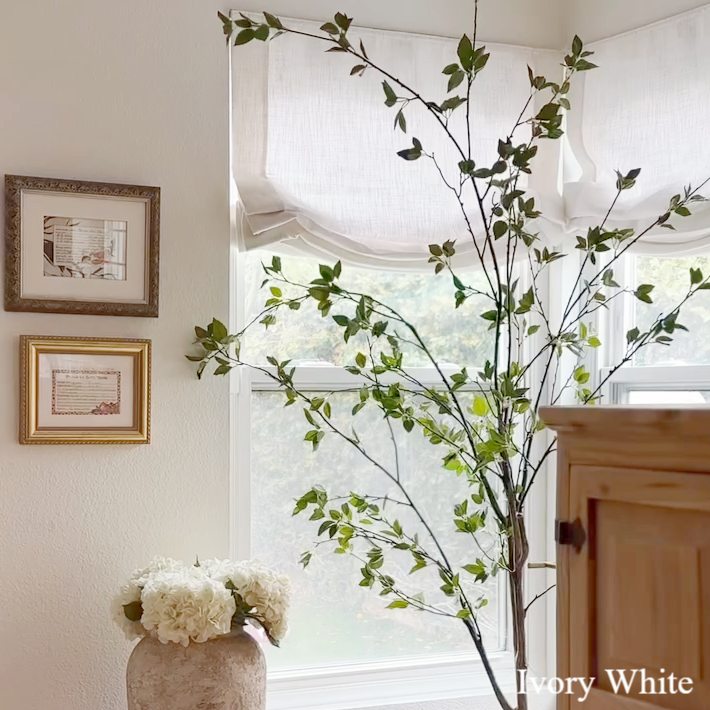 Lily Linen Roman Shades & Blinds | Relaxed-Neutral Decor