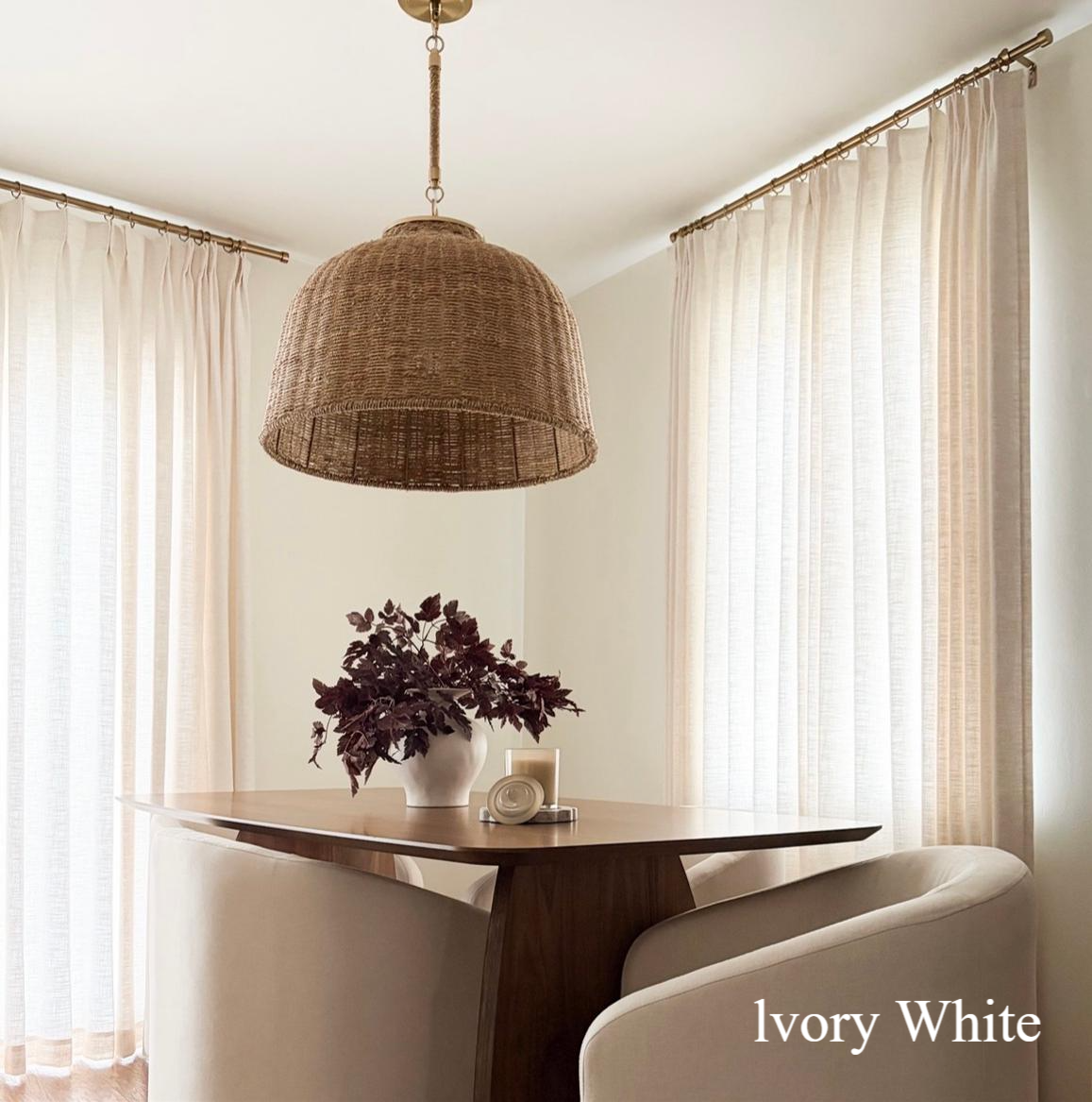 Lily Linen Curtains & Drapes Pleated-Neutral Decor