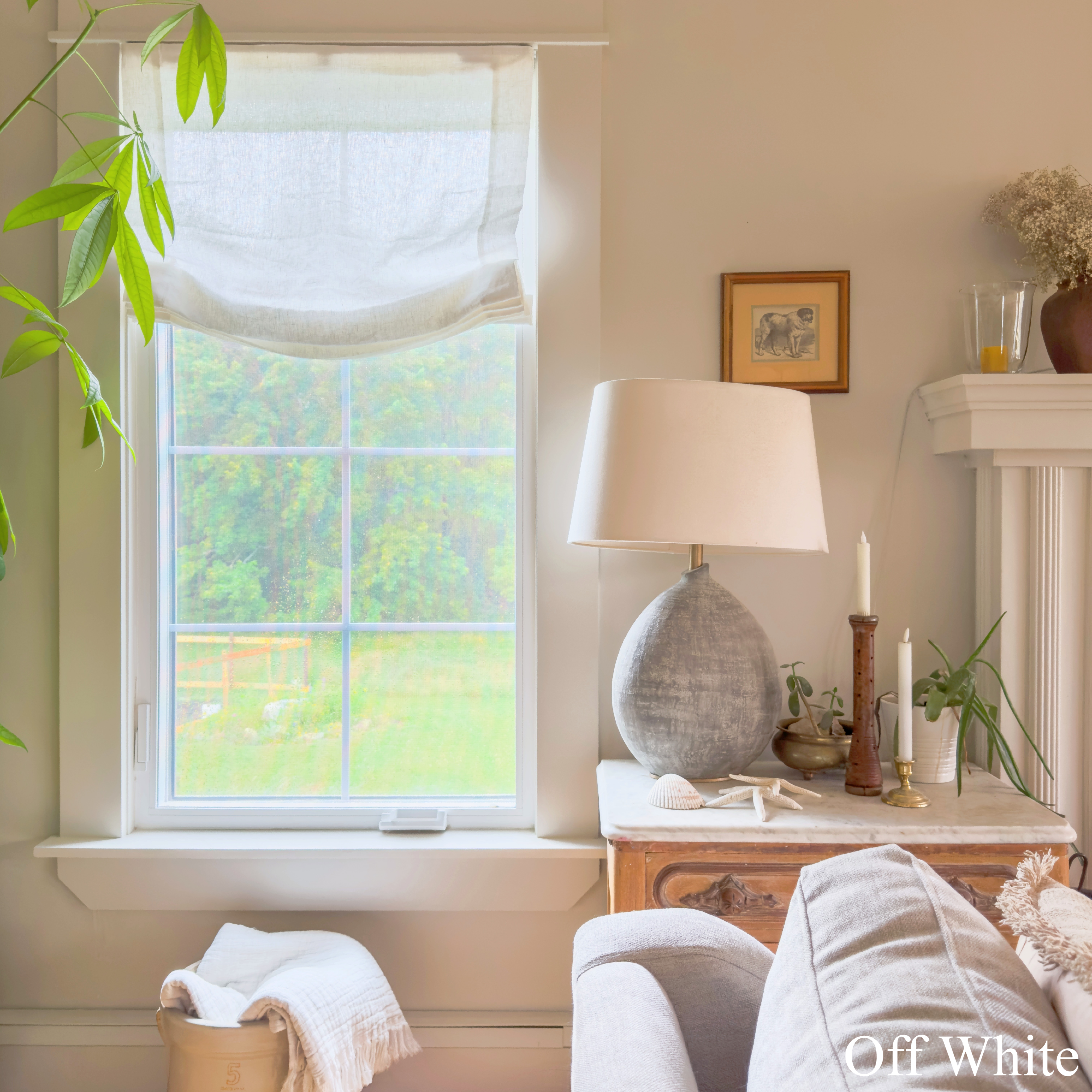 Belgian Flax Linen Roman Shades & Blinds-Neutral Decor