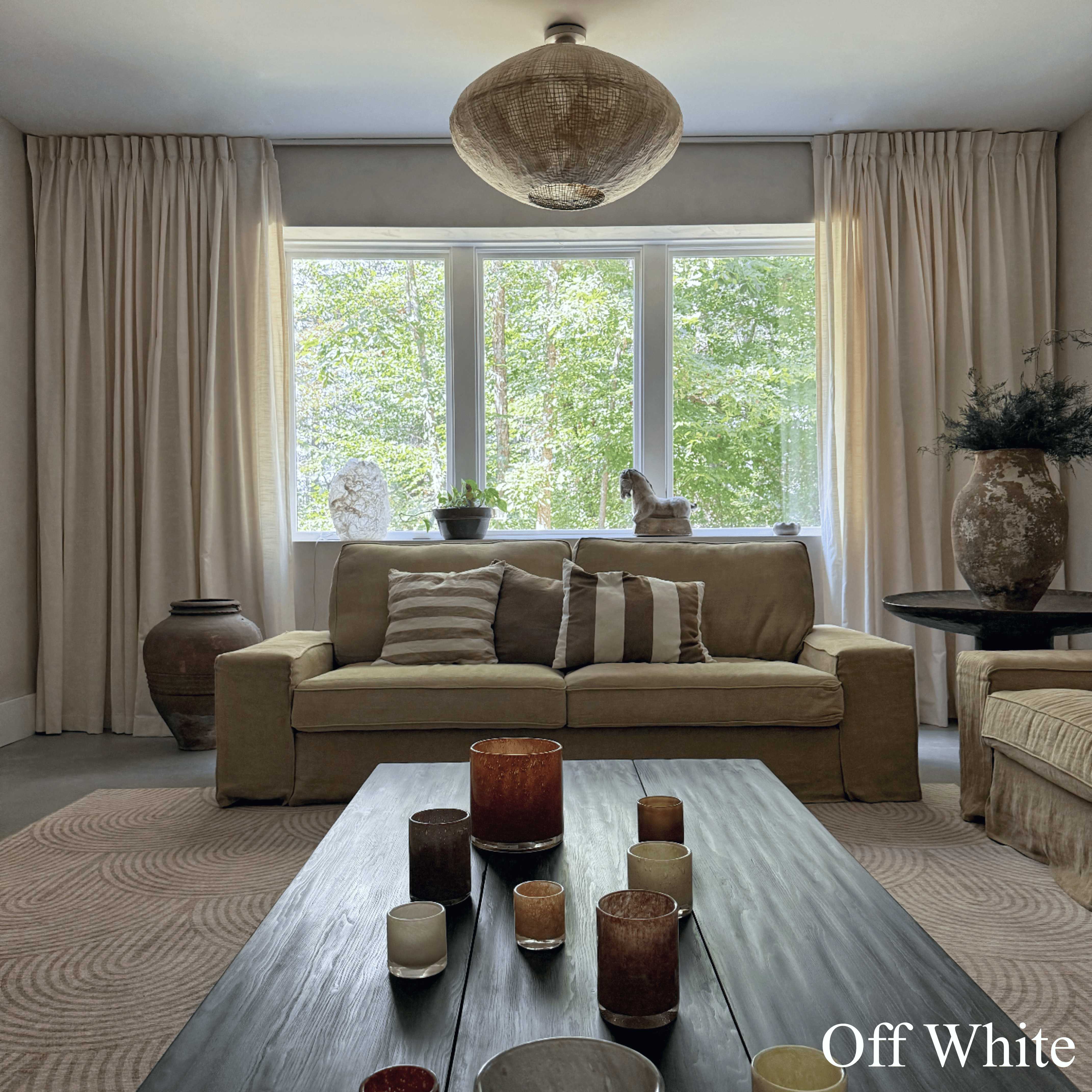 Jenna Linen Curtains & Drapes Pleated-Neutral Decor