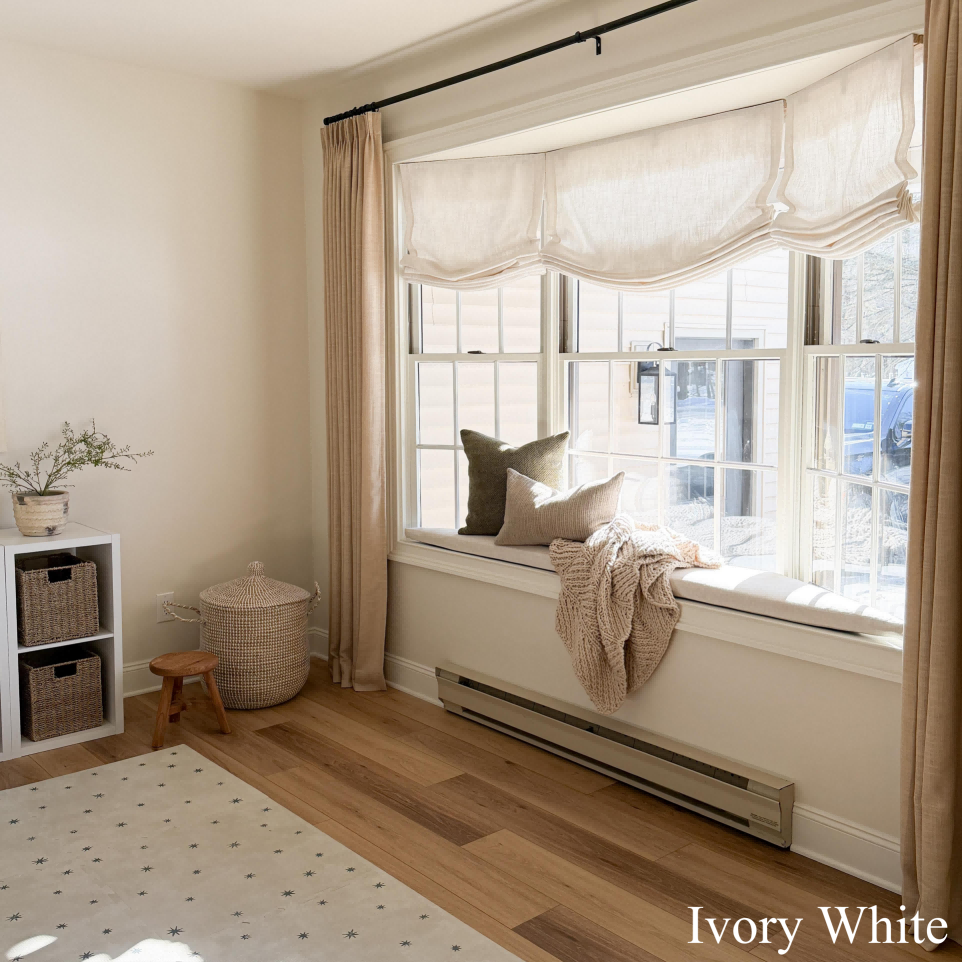 Lily Linen Roman Shades & Blinds | Relaxed-Neutral Decor