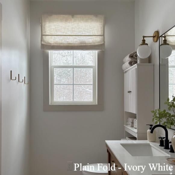 Lily Linen Roman Shades & Blinds-Neutral Decor