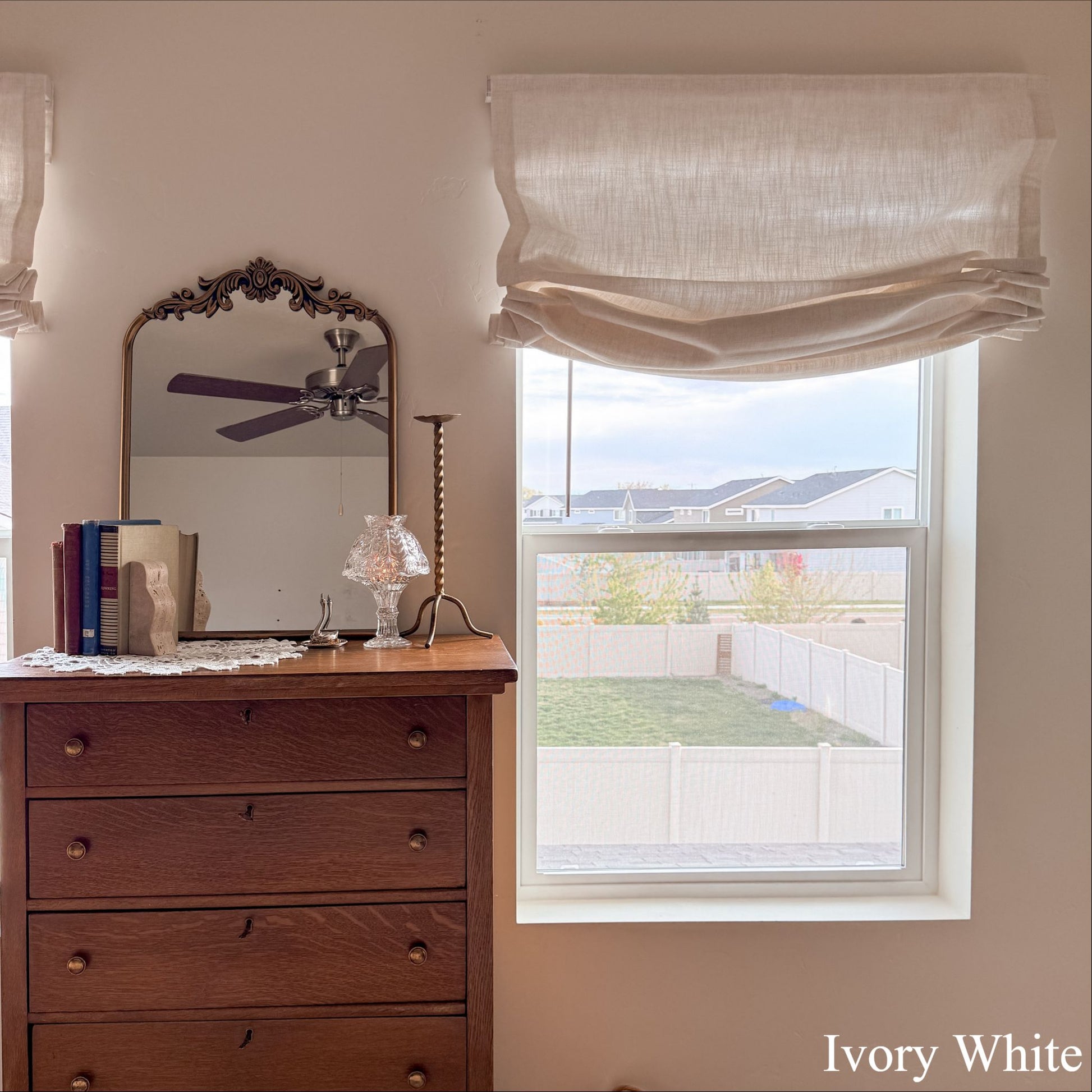 Lily Linen Roman Shades & Blinds | Relaxed-Neutral Decor