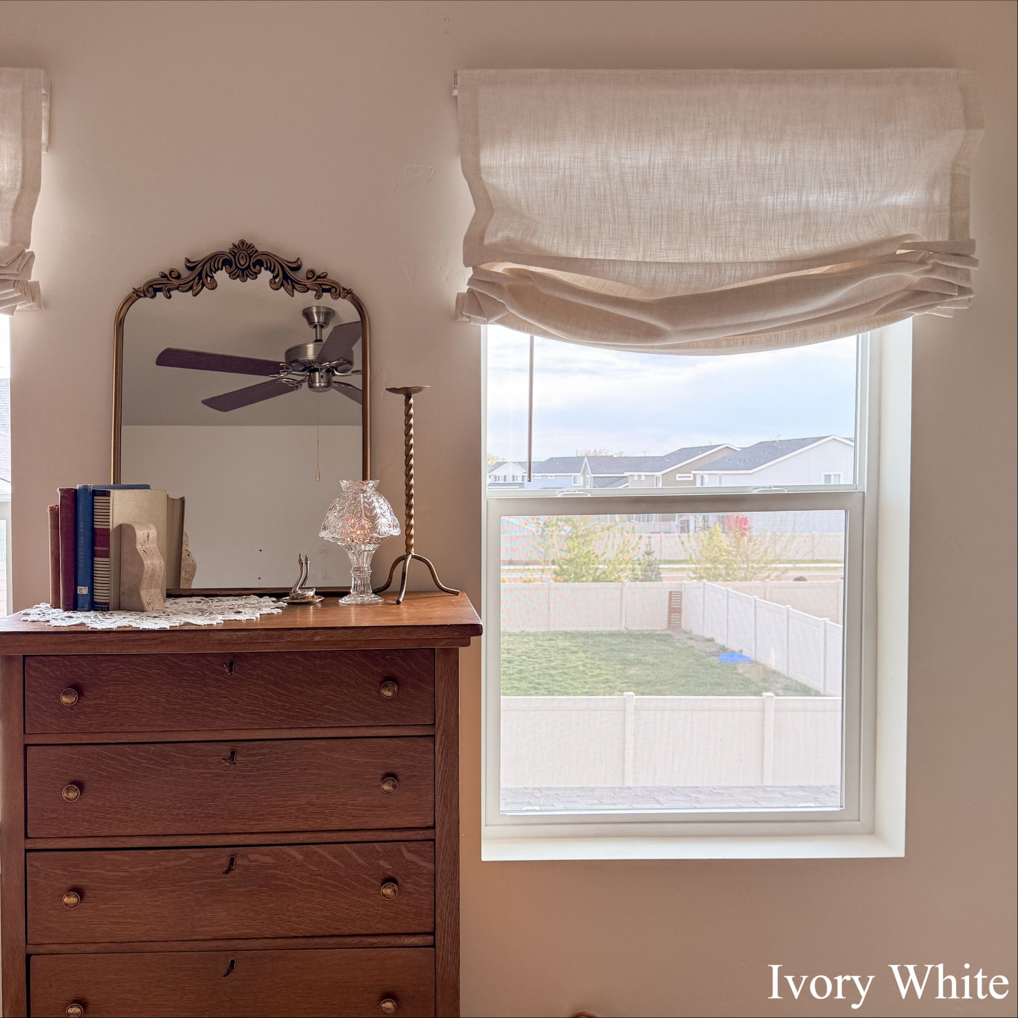 Lily Linen Roman Shades & Blinds | Relaxed-Neutral Decor
