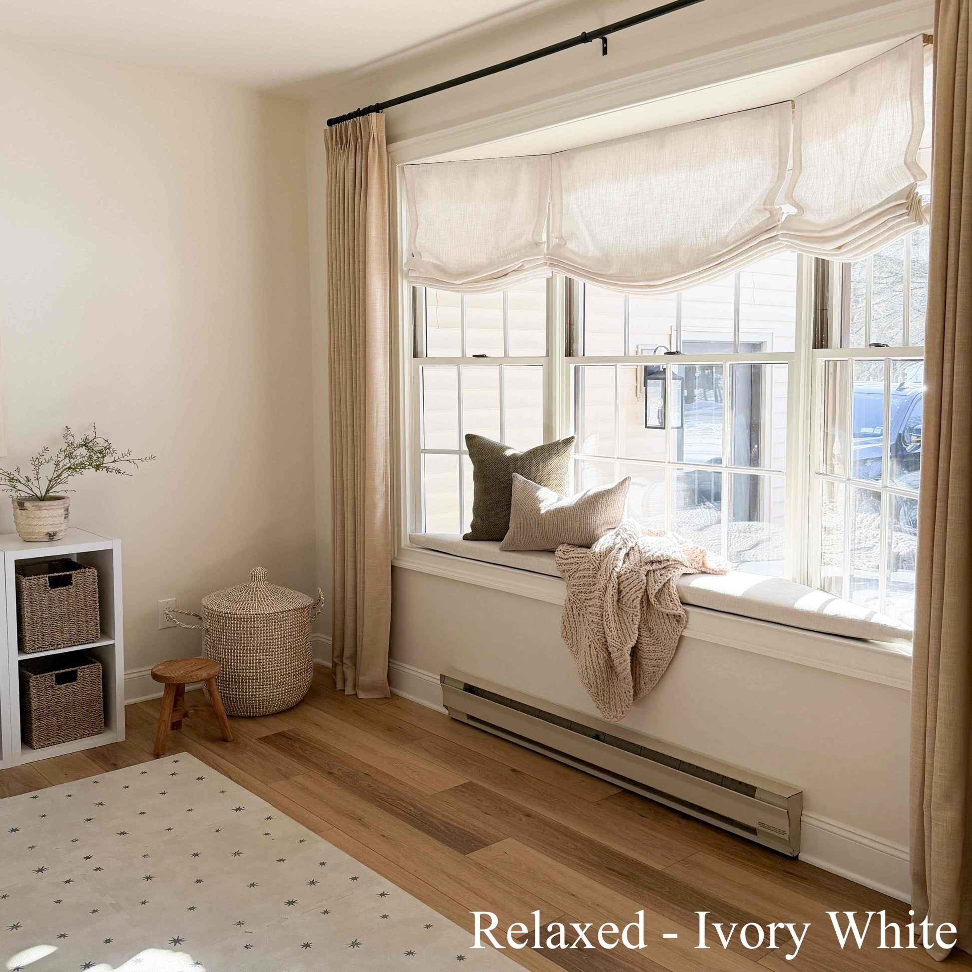 Lily Linen Roman Shades & Blinds-Neutral Decor