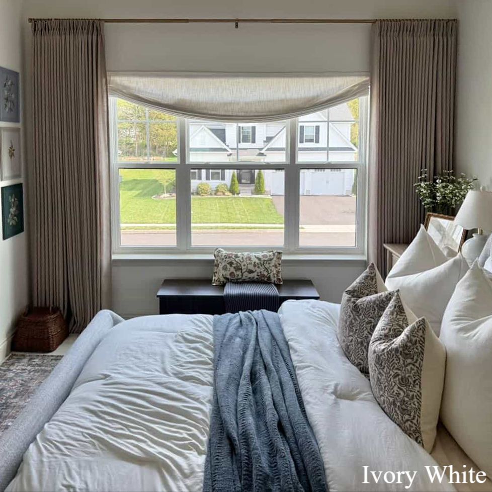 Lily Linen Roman Shades & Blinds | Relaxed-Neutral Decor