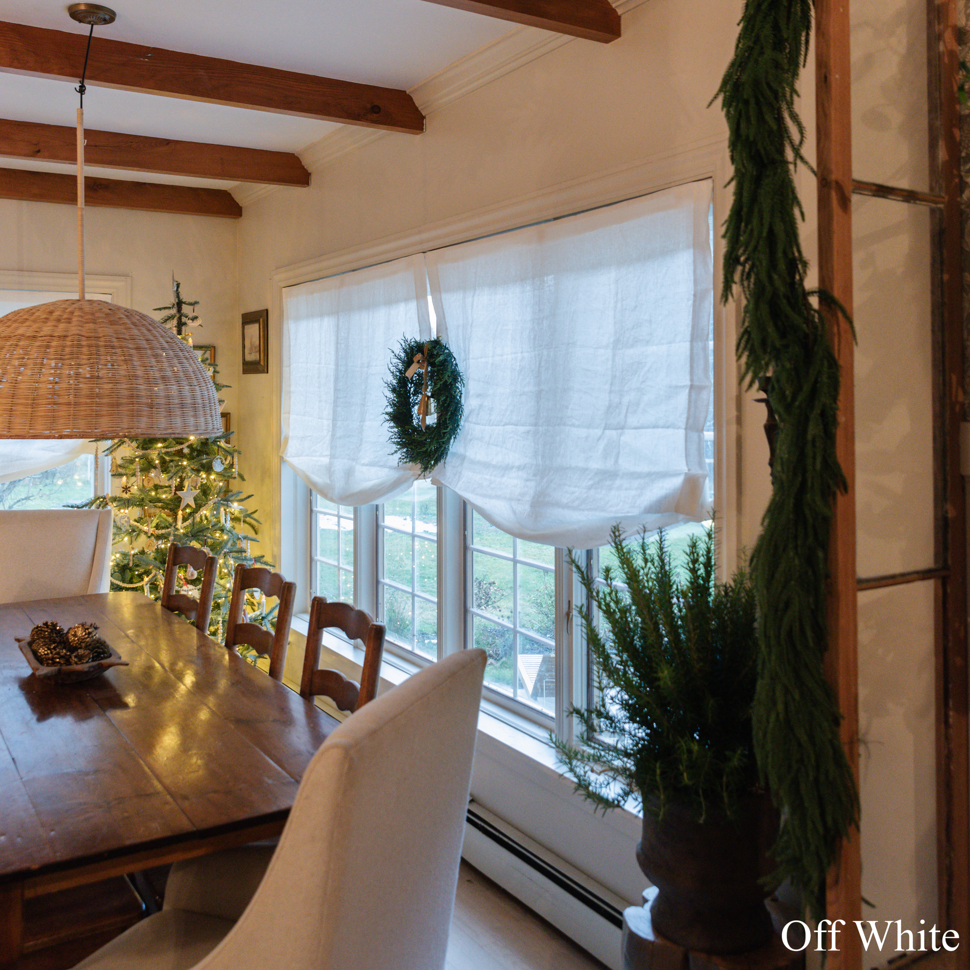 Belgian Flax Linen Roman Shades & Blinds | Relaxed-Neutral Decor