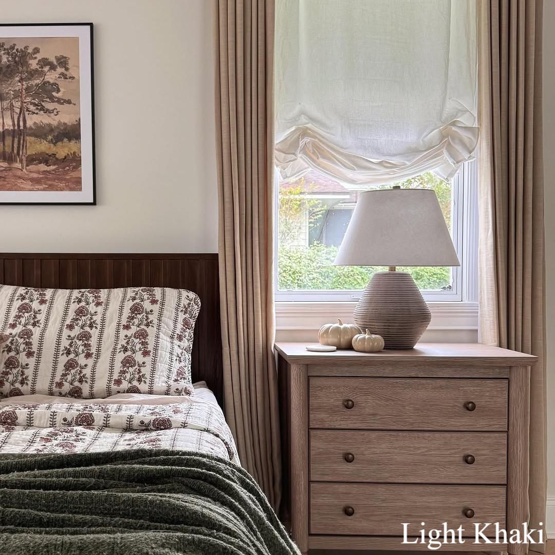 Lily Linen Curtains & Drapes Pleated-Neutral Decor