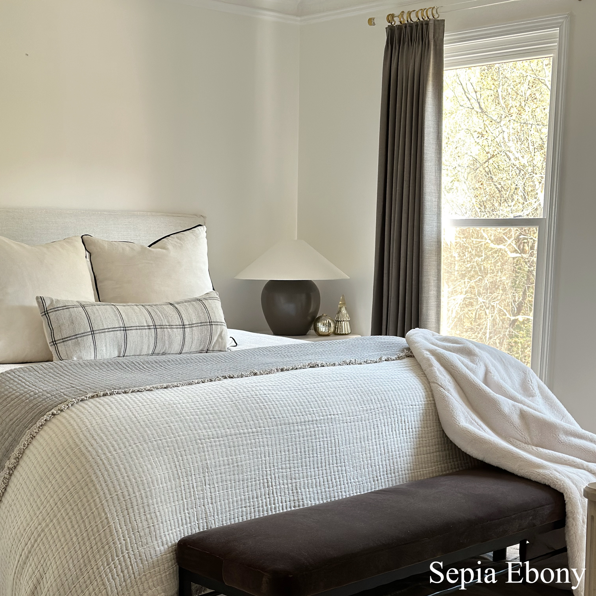 Lily Linen Curtains & Drapes Pleated-Neutral Decor
