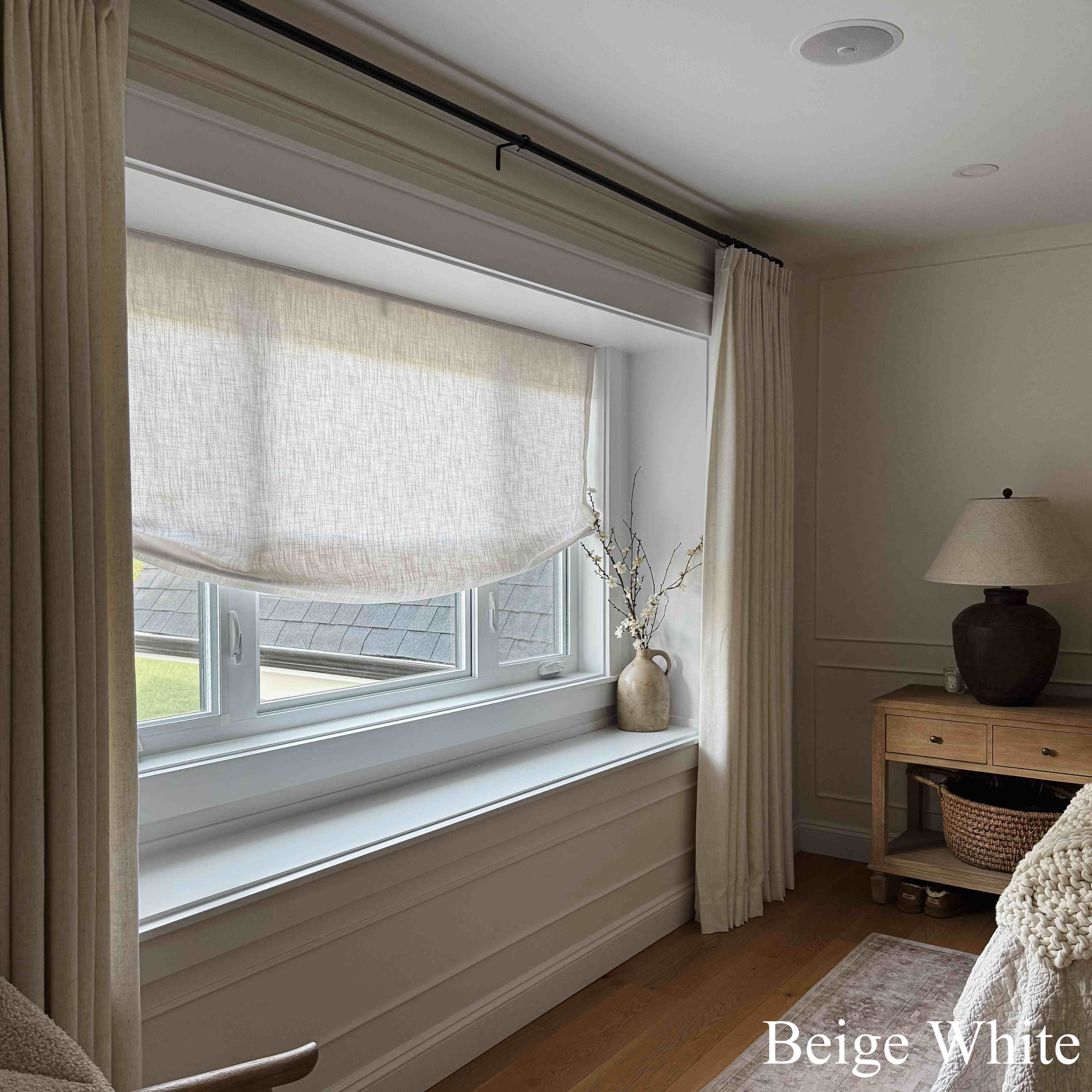 Lily Linen Roman Shades & Blinds | Relaxed-Neutral Decor