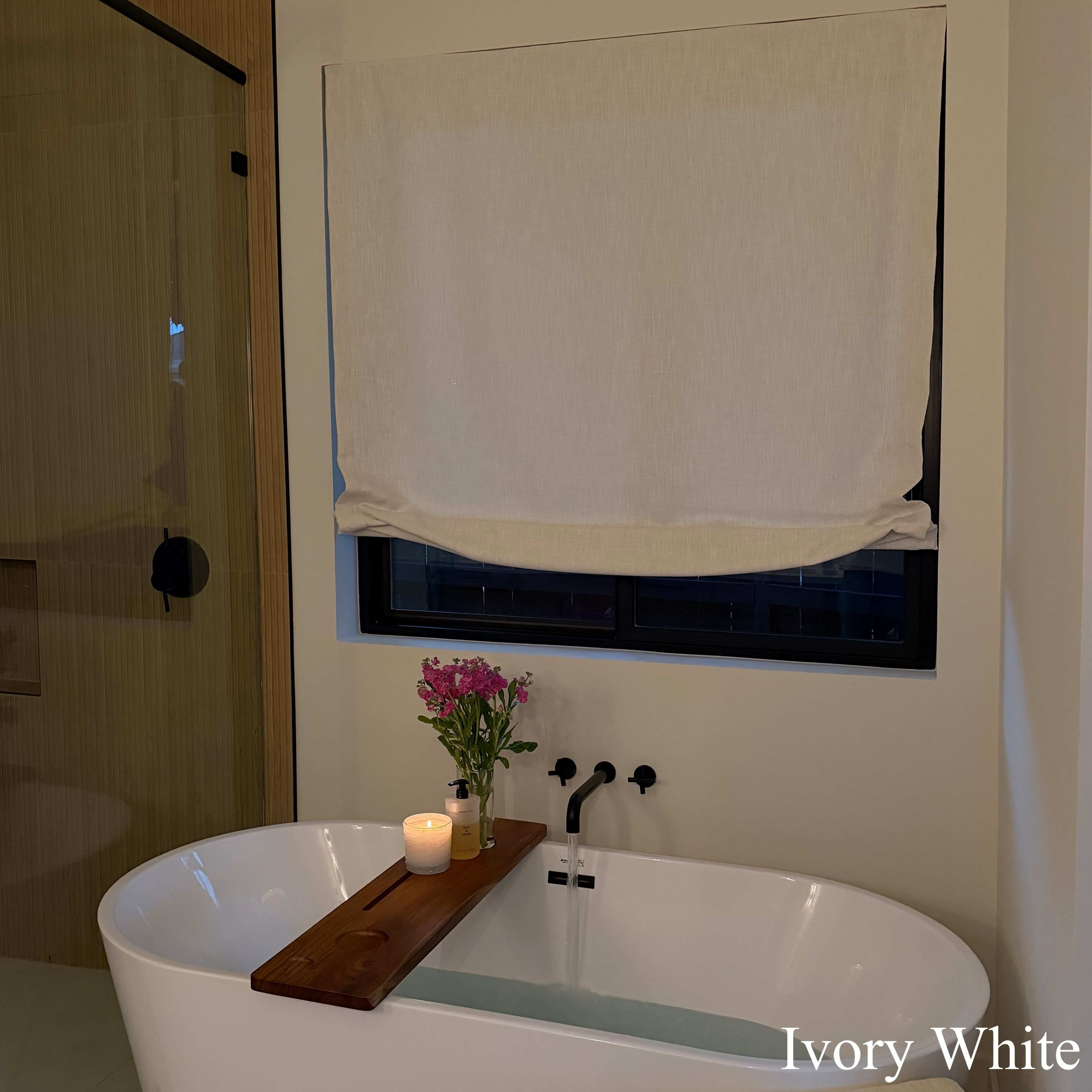 Lily Linen Roman Shades & Blinds | Relaxed-Neutral Decor