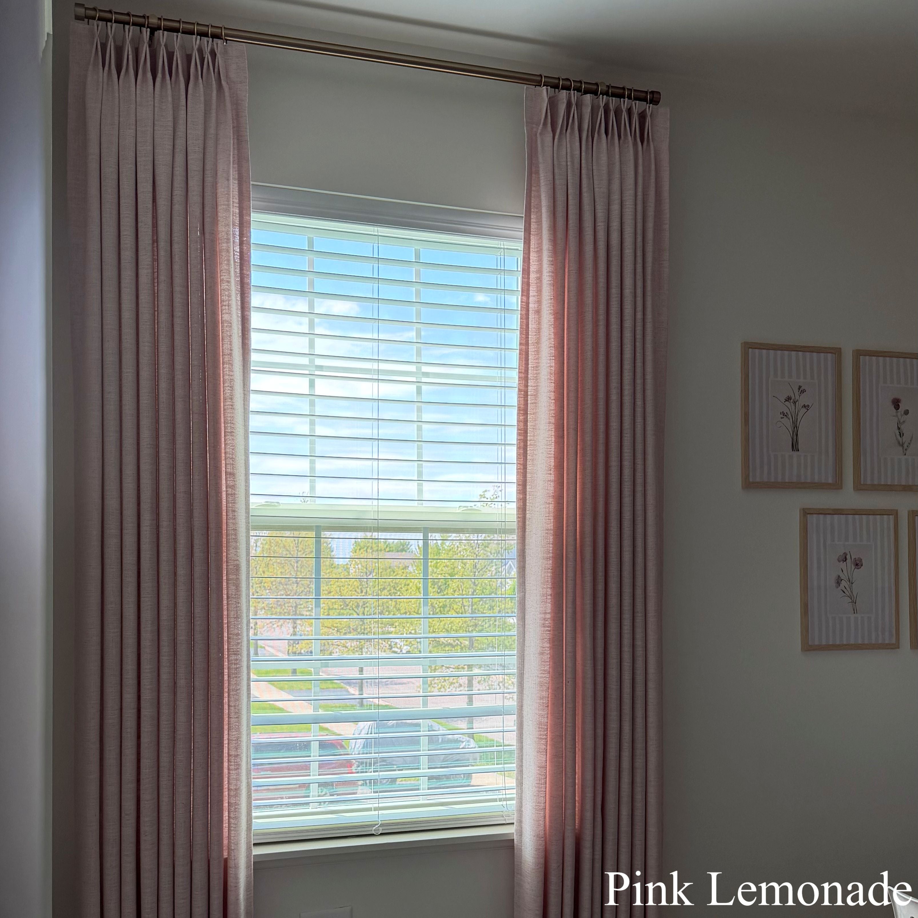 Lily Linen Curtains & Drapes Pleated-Neutral Decor