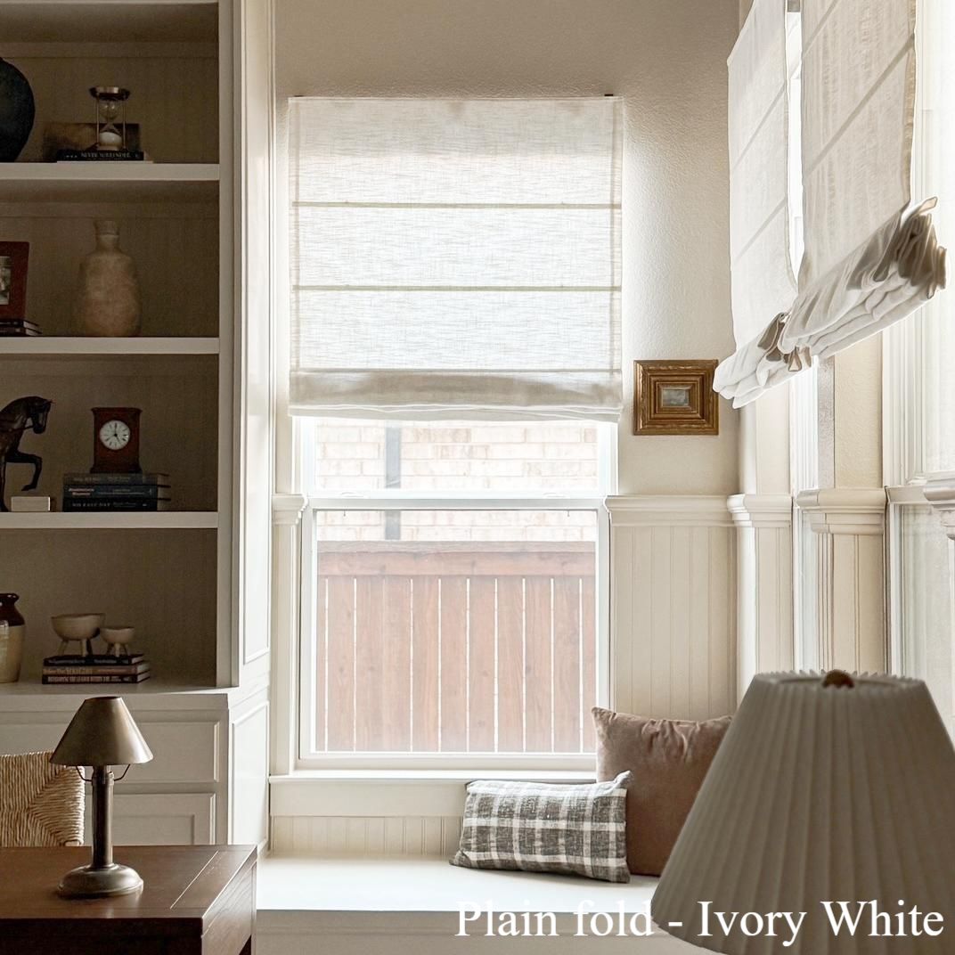 Lily Linen Roman Shades & Blinds-Neutral Decor