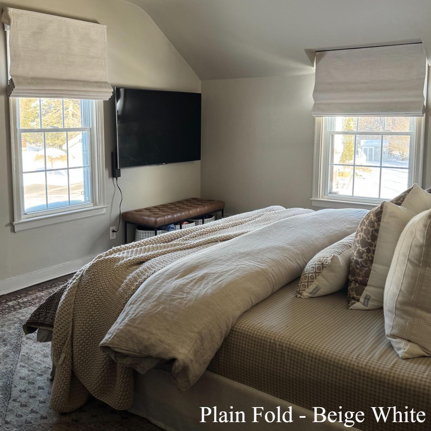 Lily Linen Roman Shades & Blinds-Neutral Decor