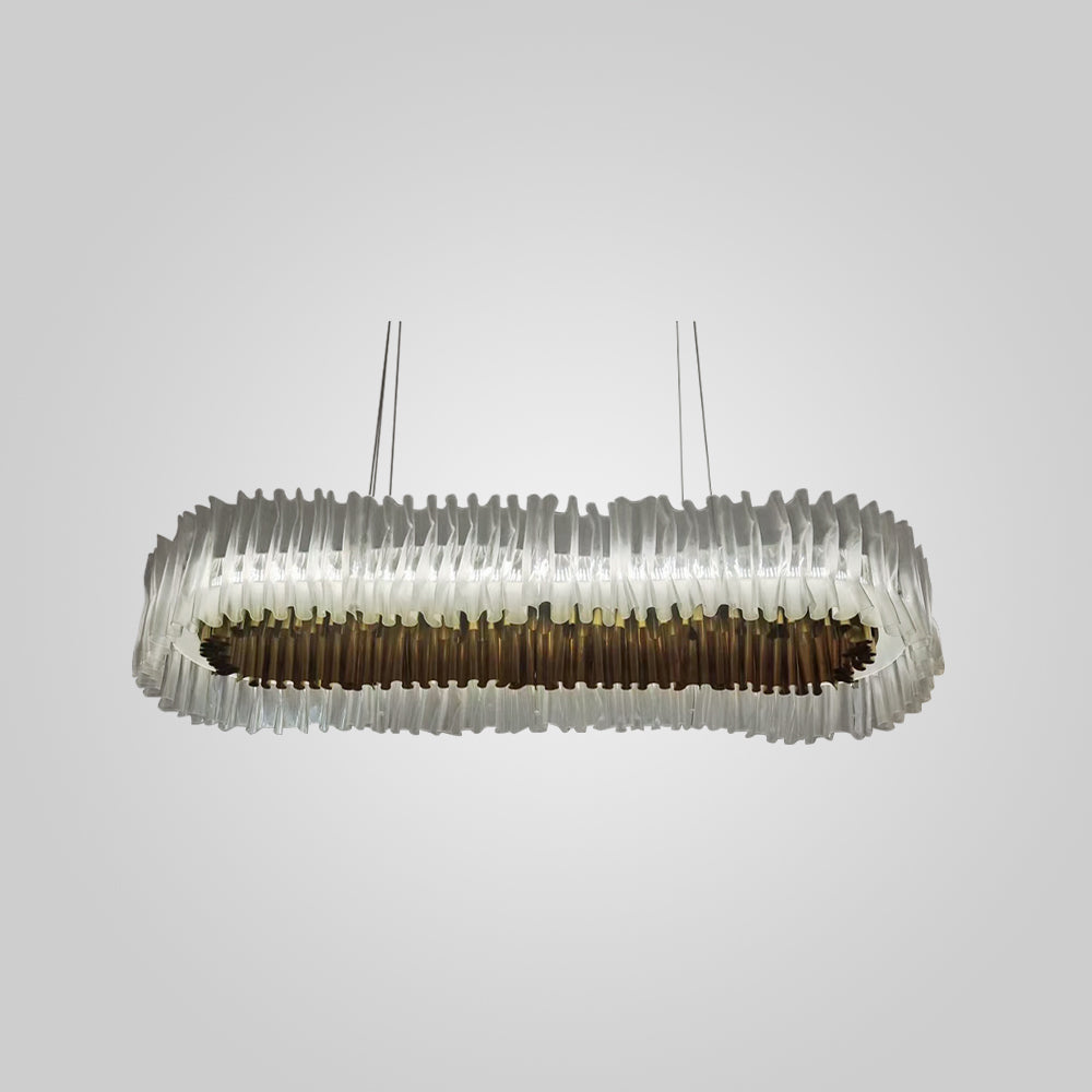 Kristy Modern Luxury Pleated Pendant Light, Circle, Acrylic/Stainless Steel - Neutral Decor