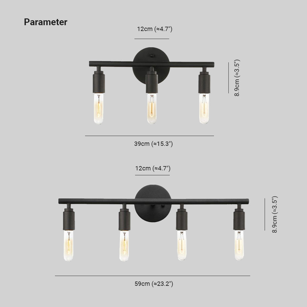 Silva Modern Glass Vanity Wall Lamp, Black, Bathroom, 3/4 Light - Neutral Decor