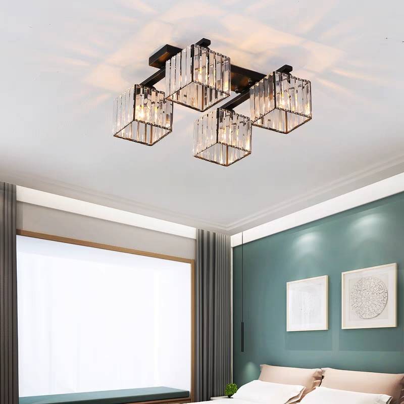 Kristy Modern Flush Mount Ceiling Light, Black/Gold - Neutral Decor