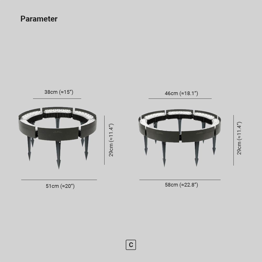 Ray Modern Irregular Metal/Glass Outdoor Ground Light for Trees Black - Neutral Decor