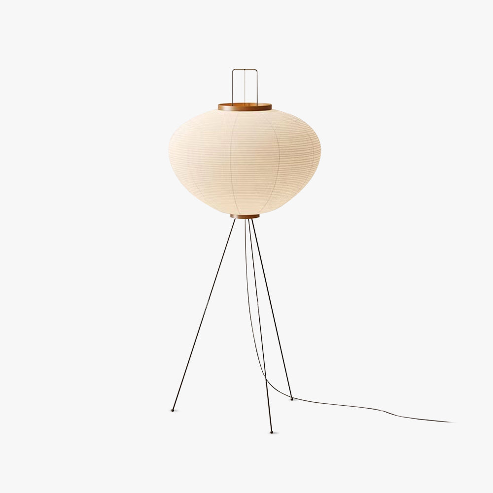Renée Minimalist Tripod Lantern Paper Floor Lamp, White - Neutral Decor