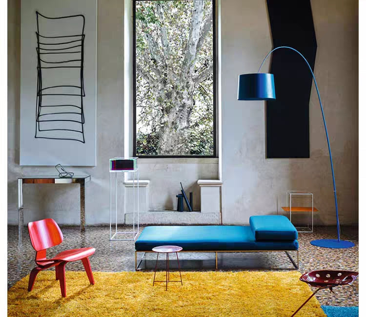 Eryn Floor Lamp Cool Modern, Metal Arc, Black/White/Red/Blue, Bedroom - Neutral Decor