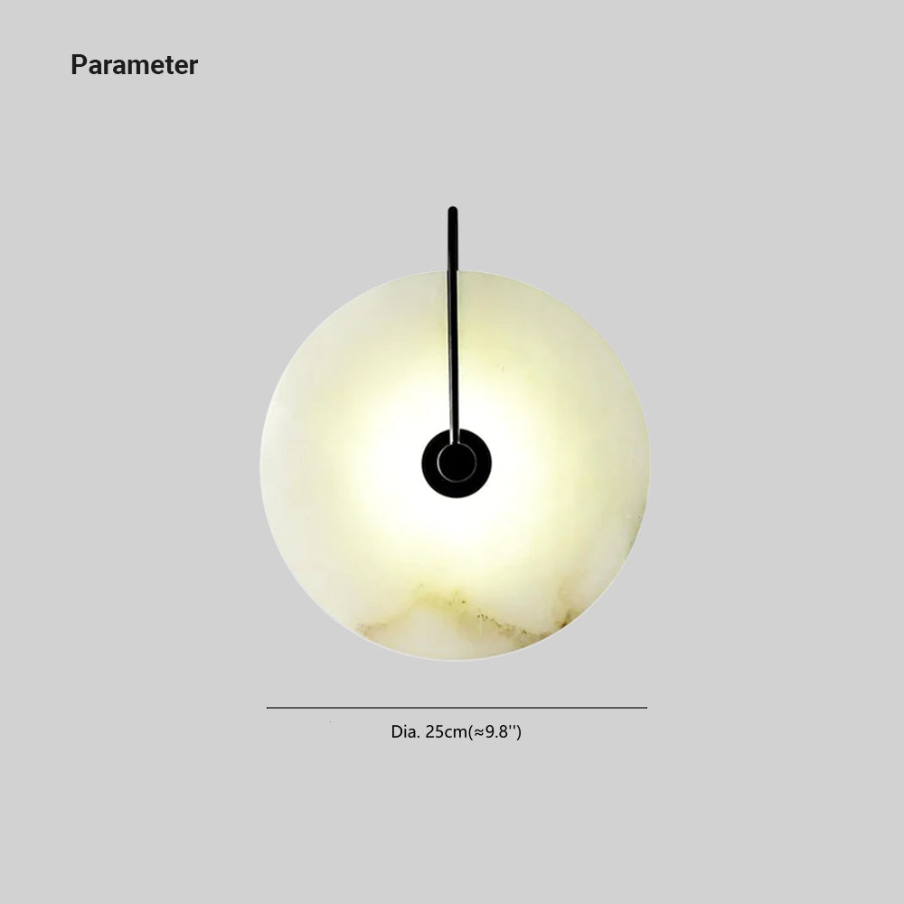 Arisha Round Bedside Wall Light, Artificial Marble, Gold & Black - Neutral Decor