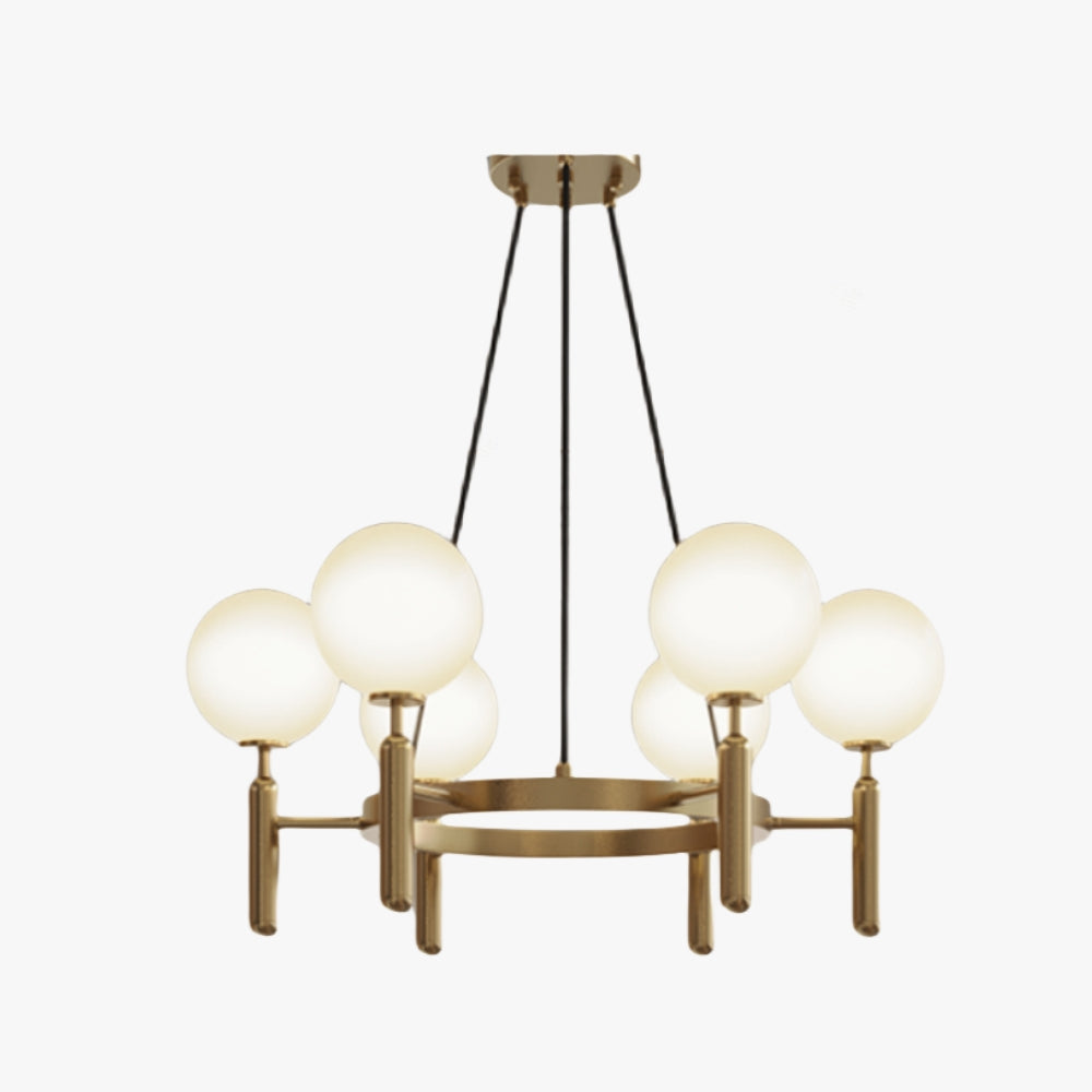 Kristy Design Ball Glass/Metal Pendant Light Gold White - Neutral Decor