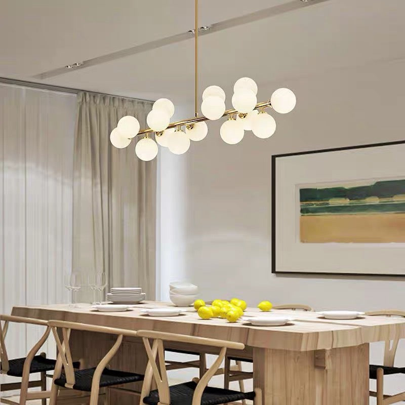 Valentina Bass Glass Bubble Golden Chandelier - Neutral Decor