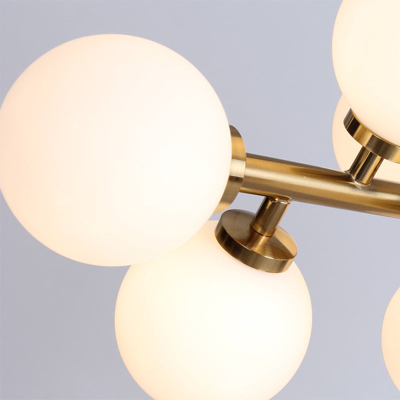 Valentina Bass Glass Bubble Golden Chandelier - Neutral Decor